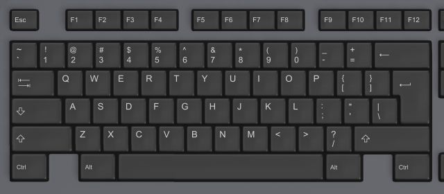 Einfaches US-Layout auf einer PC-Tastatur mit 101 Tasten (pc101)